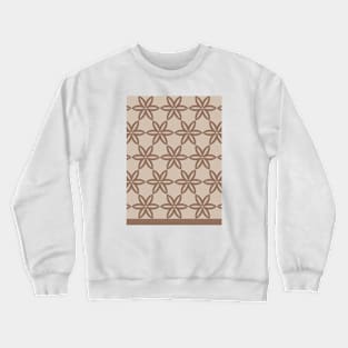 Geometric Flowers Pattern - Brown Crewneck Sweatshirt